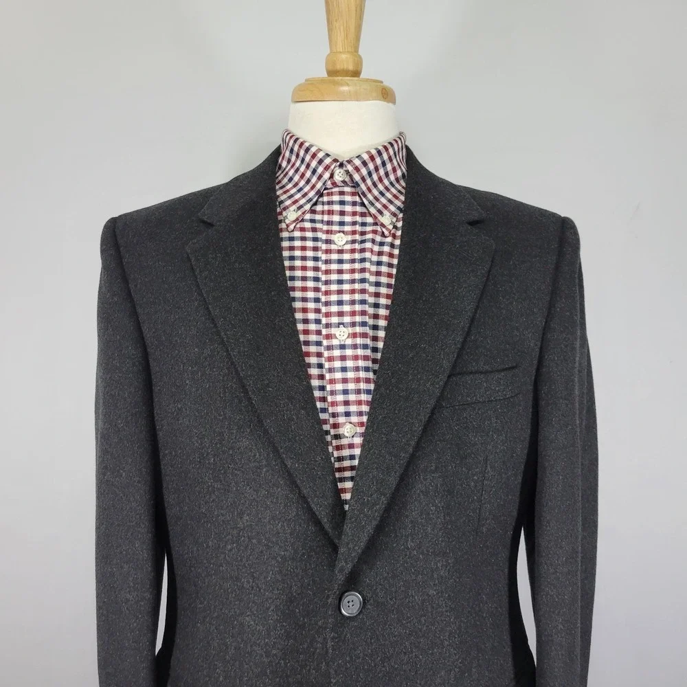 Club Room Men's Sport Coat Blazer Two Button Flannel Silk Wool‎ Cashmere 42S